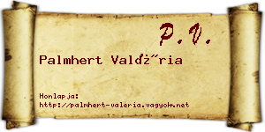 Palmhert Valéria névjegykártya
